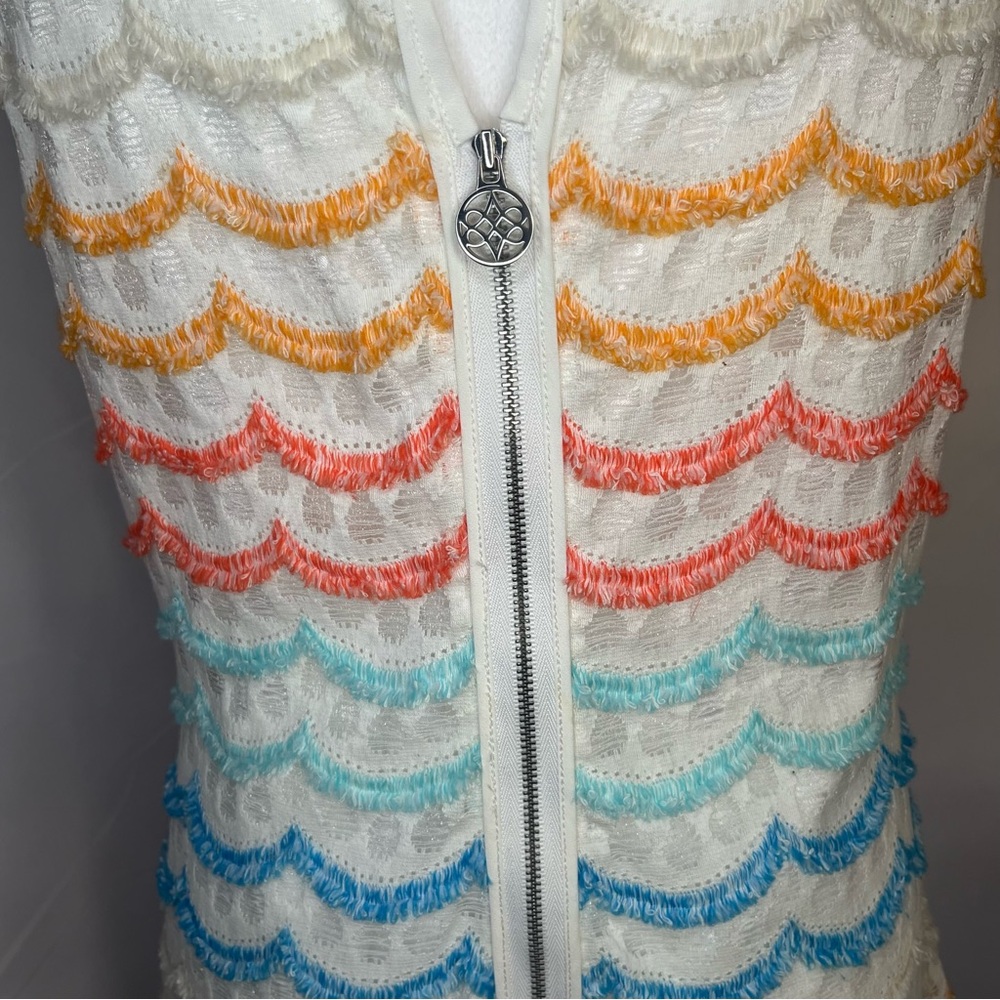 Antonio Melani Sleeveless sheath dress Rainbow scalloped fringe and lace‎ Size 6 - Picture 8 of 8